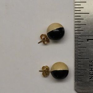 Vintage Jewelry - Half and Half Stud Ball Globe Earrings Vintage Jewelry - Half and Half Stud Ball Globe Earrings
